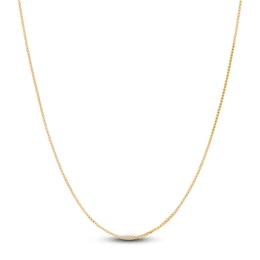 Solid Box Chain Necklace 14K Yellow Gold 20 Length 0.73mm