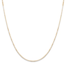 Solid Box Chain Necklace 10K Yellow Gold 22 Length 0.64mm
