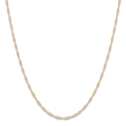 Solid Singapore Necklace 10K Yellow Gold 18 Length 1.15mm