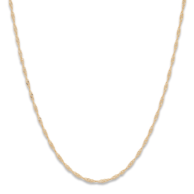 Solid Singapore Necklace 10K Yellow Gold 18 Length 1.15mm