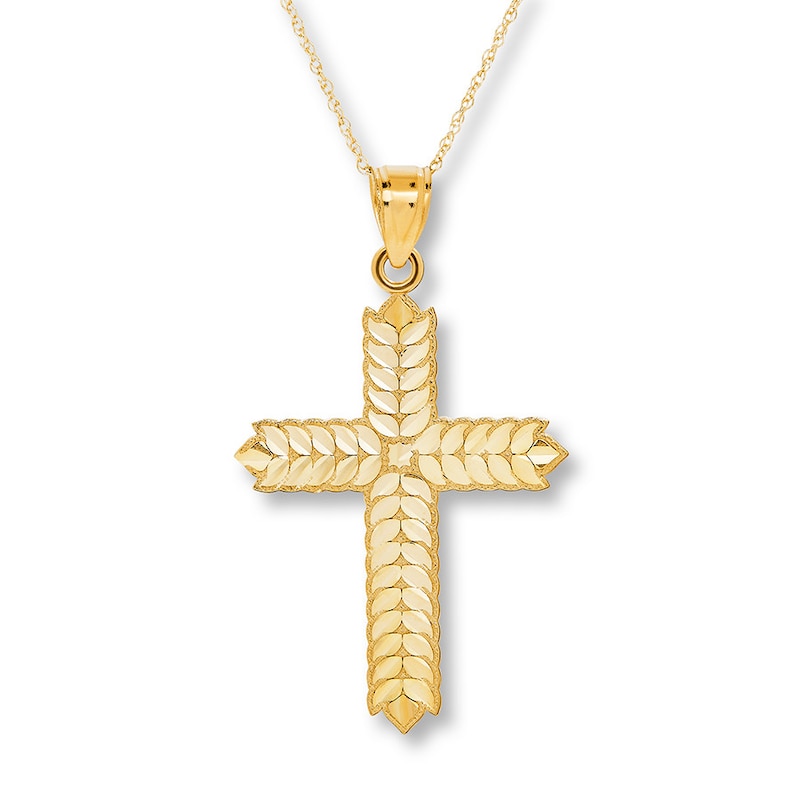 Reversible Cross Necklace 14K Yellow Gold 18"