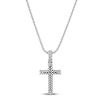 Thumbnail Image 0 of Wheat Design Textured Cross Pendant Sterling Silver 17"