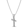 Thumbnail Image 1 of Wheat Design Textured Cross Pendant Sterling Silver 17"
