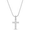 Thumbnail Image 3 of Wheat Design Textured Cross Pendant Sterling Silver 17"