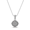 Thumbnail Image 0 of Wheat Design Textured Disk Pendant Necklace Sterling Silver 17"