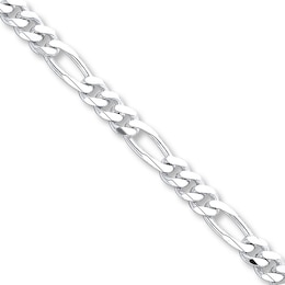 Solid Figaro Necklace Sterling Silver 22 Length 9mm