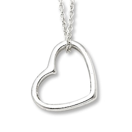 Heart Necklace Sterling Silver 16 Length