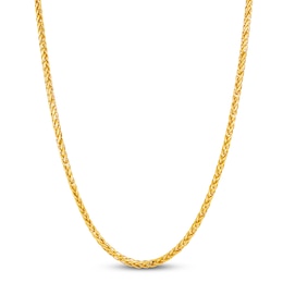 Hollow Wheat Necklace 10K Yellow Gold 24&quot; 3.8mm
