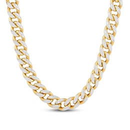 Hollow Curb Cuban Link Chain 10K Yellow Gold 11.15mm 22&quot;