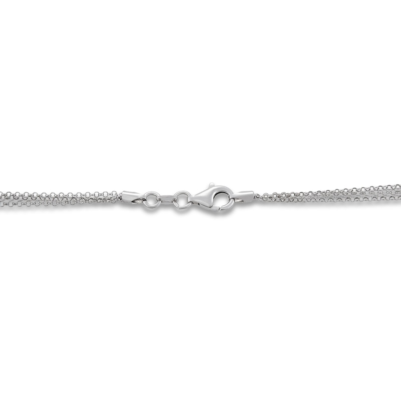 Sliding Rolo Bead Necklace Sterling Silver 16"