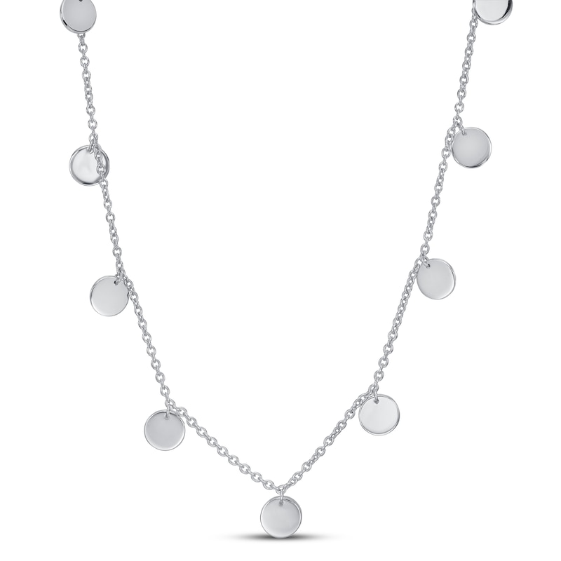 Disk Chain Necklace Sterling Silver 36"