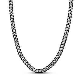 Solid Curb Chain Necklace Two-Tone Stainless Steel 24&quot; 8mm