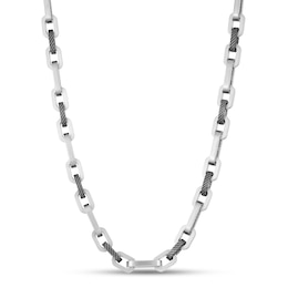 Solid Link Chain Necklace Stainless Steel 24&quot; 7.5mm