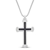 Thumbnail Image 1 of Cross Necklace Carbon Fiber Stainless Steel 24&quot;