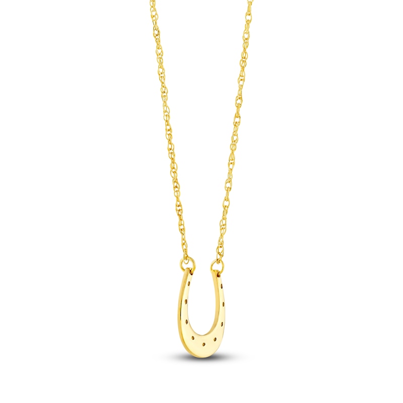 Main Image 2 of Horseshoe Necklace 14K Yellow Gold 18&quot;