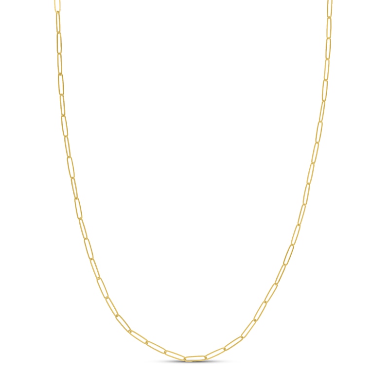 Main Image 1 of Solid Oval Link Necklace 14K Yellow Gold 18&quot;