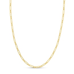 Hollow Oval Link Necklace 14K Yellow Gold 3.9mm 20&quot;