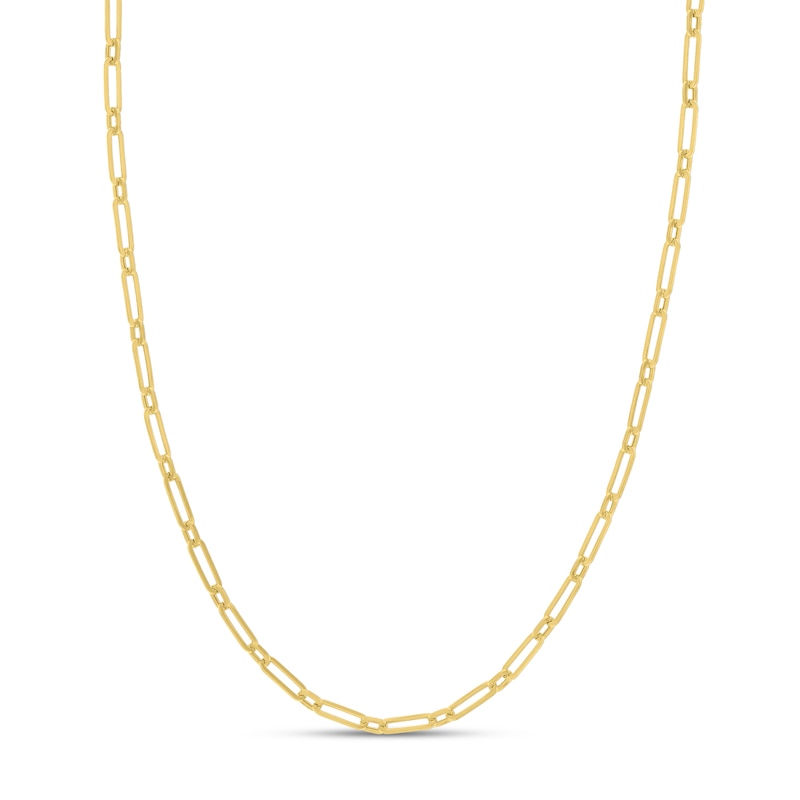 Hollow Oval Link Necklace 14K Yellow Gold 3.9mm 20"