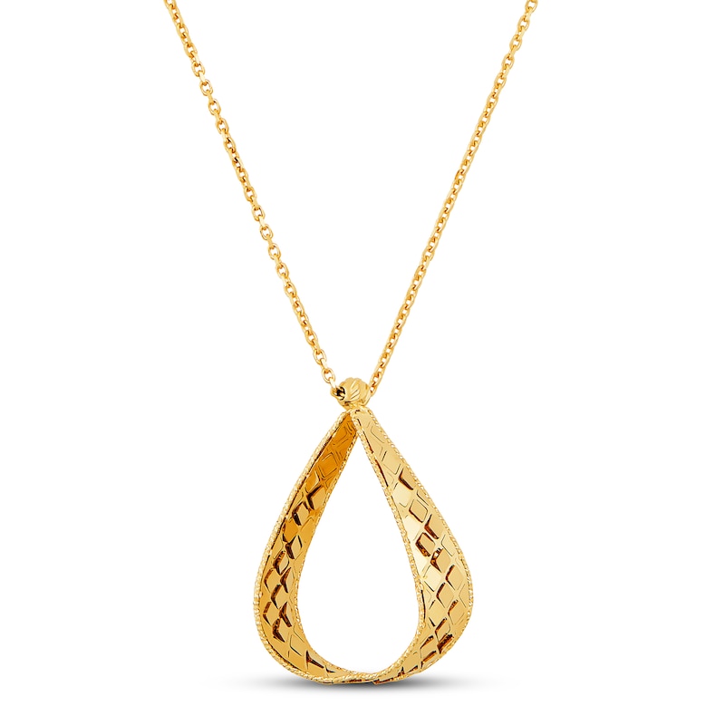 Main Image 1 of Italia D'Oro Pear-shaped Triangle Necklace 14K Yellow Gold 18&quot;