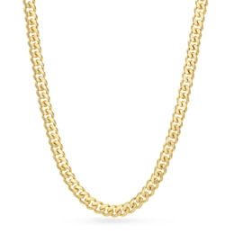 Solid Miami Cuban Link Necklace 14K Yellow Gold 24&quot; 11mm