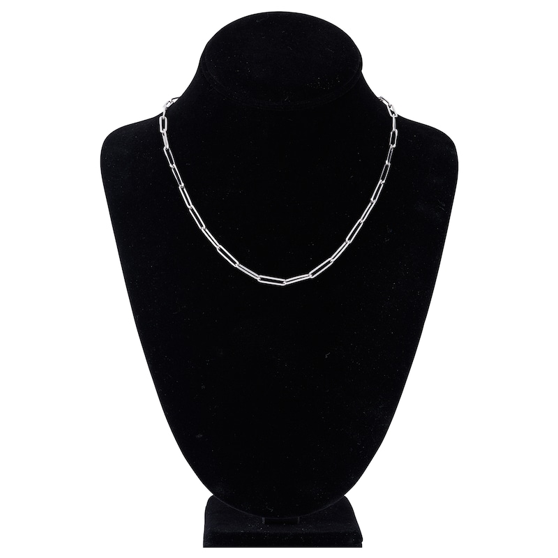 Main Image 4 of Solid Paperclip Chain Necklace 14K White Gold 18&quot; 3.9mm