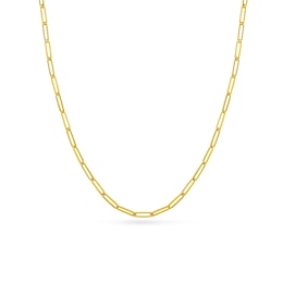 Solid Paperclip Chain Necklace 14K Yellow Gold 20&quot; 3.9mm