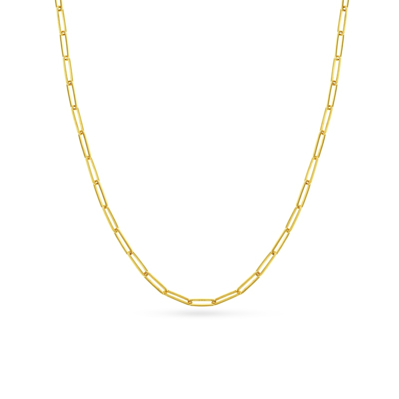 Solid Paperclip Chain Necklace 14K Yellow Gold 20" 3.9mm