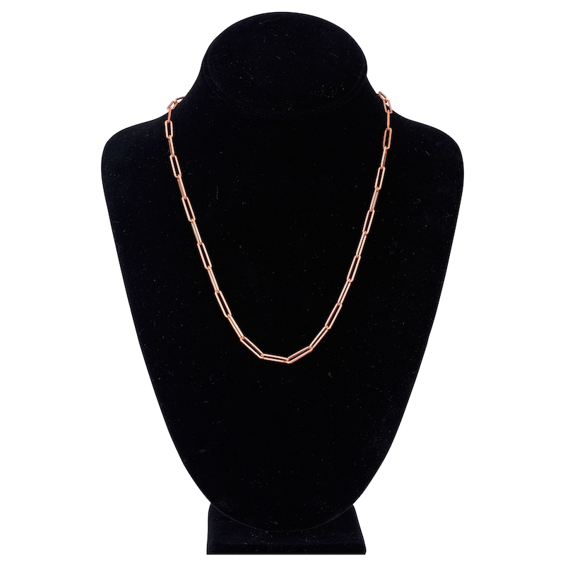 Main Image 2 of Solid Paperclip Chain Necklace 14K Rose Gold 20&quot; 3.9mm