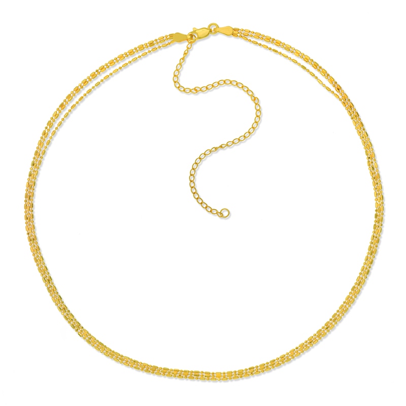 Main Image 1 of Triple Layer Bead Necklace 14K Yellow Gold 14&quot;