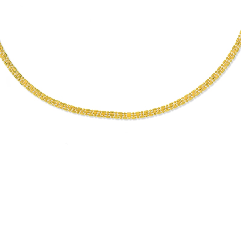 Main Image 2 of Triple Layer Bead Necklace 14K Yellow Gold 14&quot;