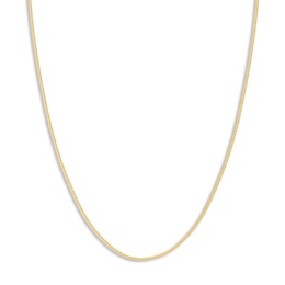 Solid Round Wheat Chain Necklace 18K Yellow Gold 18&quot; 1.05mm