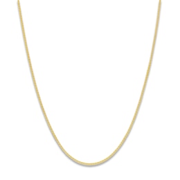 Solid Round Wheat Chain Necklace 18K Yellow Gold 16&quot; 1.05mm