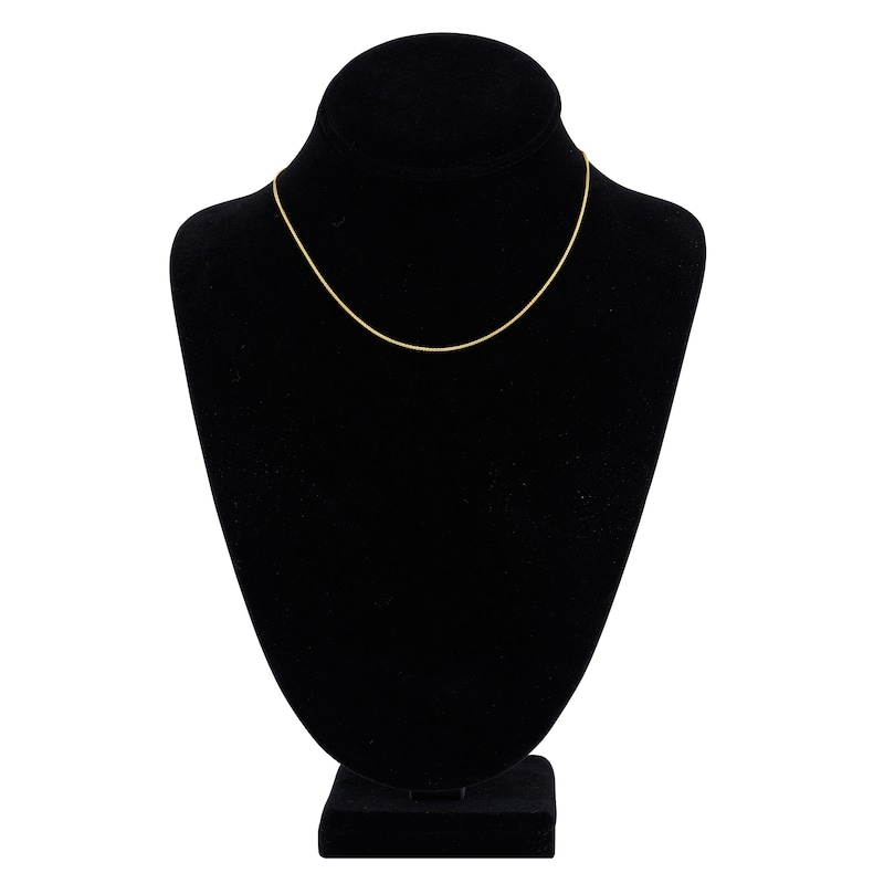 Solid Round Wheat Chain Necklace 18K Yellow Gold 16" 1.05mm