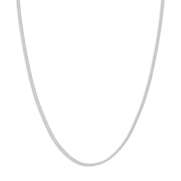 Solid Round Wheat Chain Necklace 18K White Gold 16&quot; 1.05mm