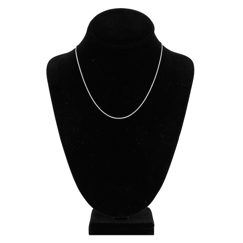 Solid Round Wheat Chain Necklace 18K White Gold 18" 1.05mm