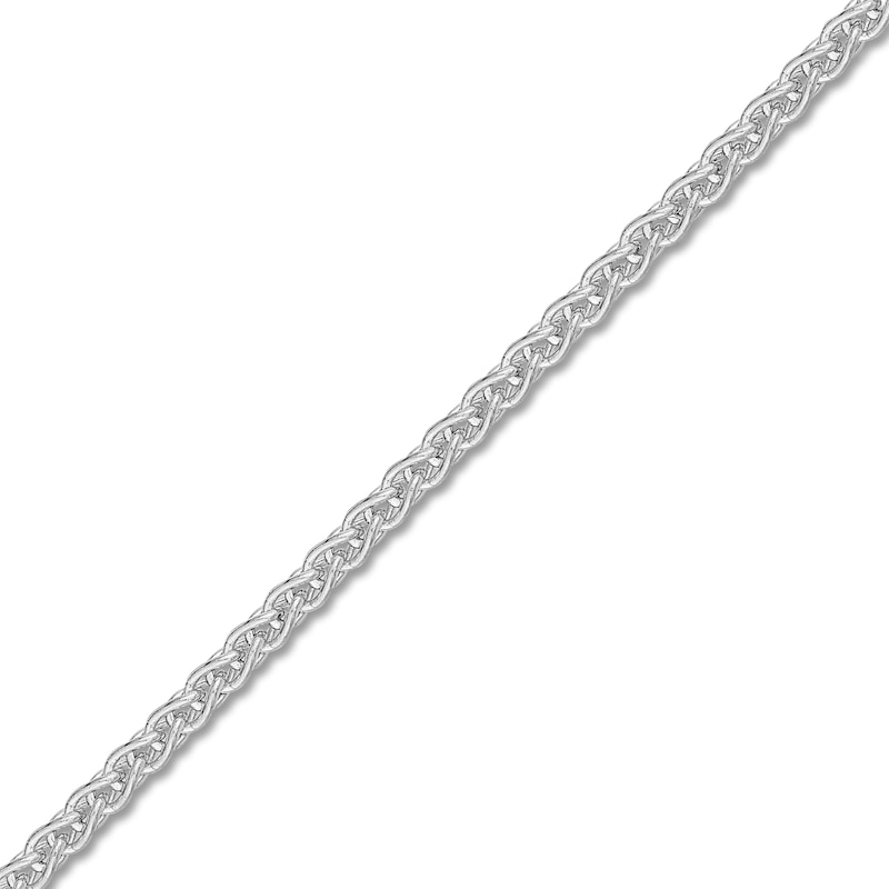 Women's Solid Round Wheat Chain Necklace 18K White Gold 16" 1.65mm