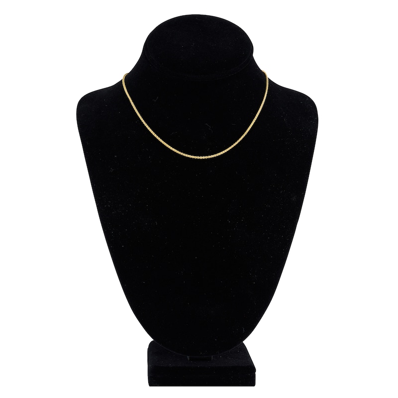 Men's Solid Round Wheat Chain Necklace 18K Yellow Gold 16" 1.65mm