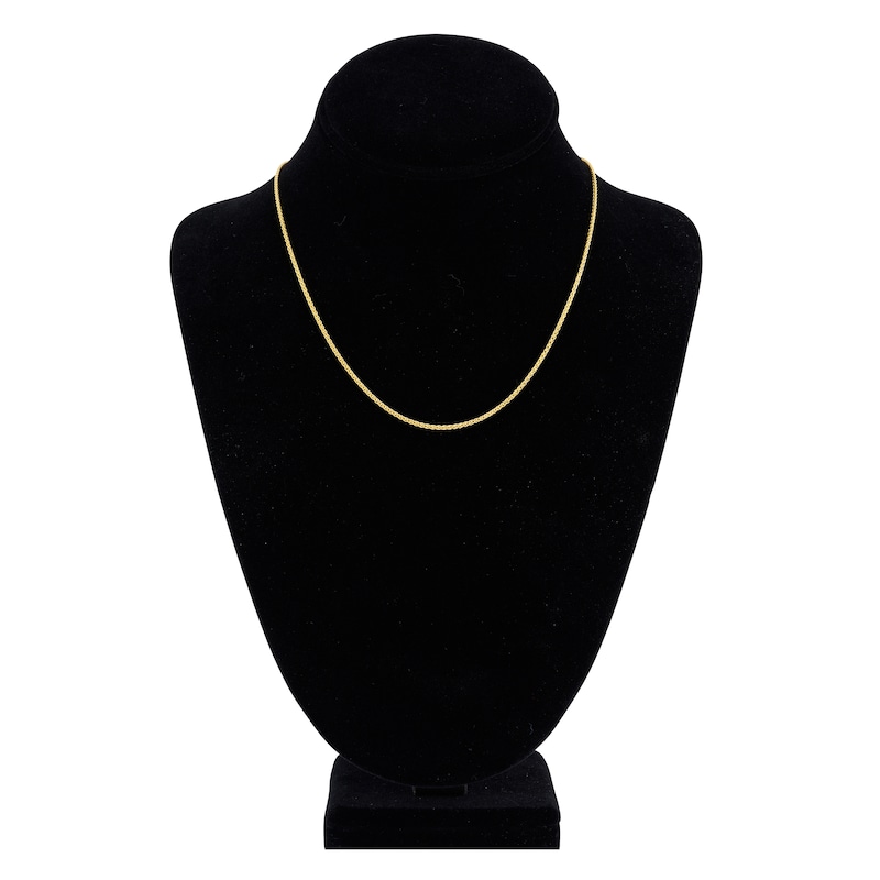 Main Image 4 of Women's Solid Round Wheat Chain Necklace 18K Yellow Gold 18&quot; 1.65mm