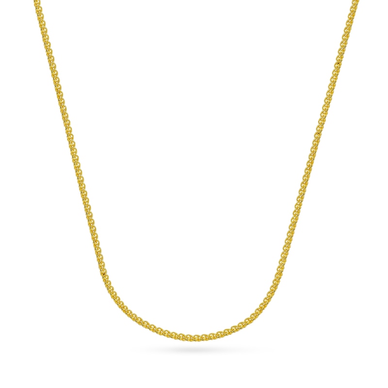 Main Image 1 of Solid Round Wheat Chain Necklace 18K Yellow Gold 20&quot; 1.65mm