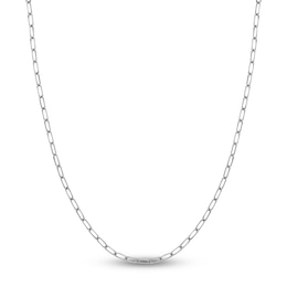 Solid Paperclip Chain Necklace 14K White Gold 18&quot; 4mm