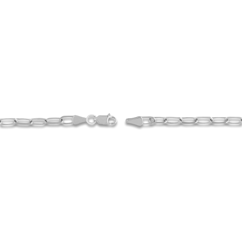 Solid Paperclip Chain Necklace 14K White Gold 18" 4mm