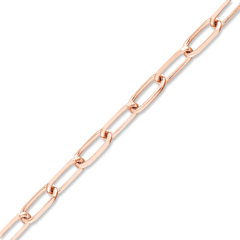 Solid Paperclip Chain Necklace 14K Rose Gold 20" 4mm