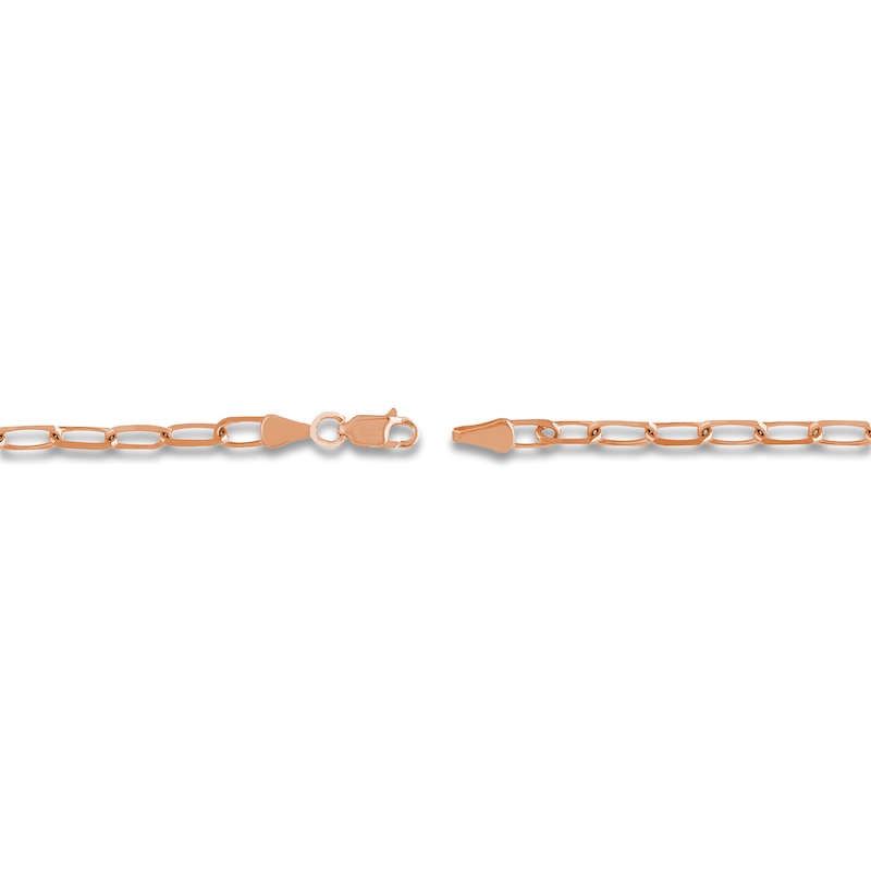 Solid Paperclip Chain Necklace 14K Rose Gold 20" 4mm