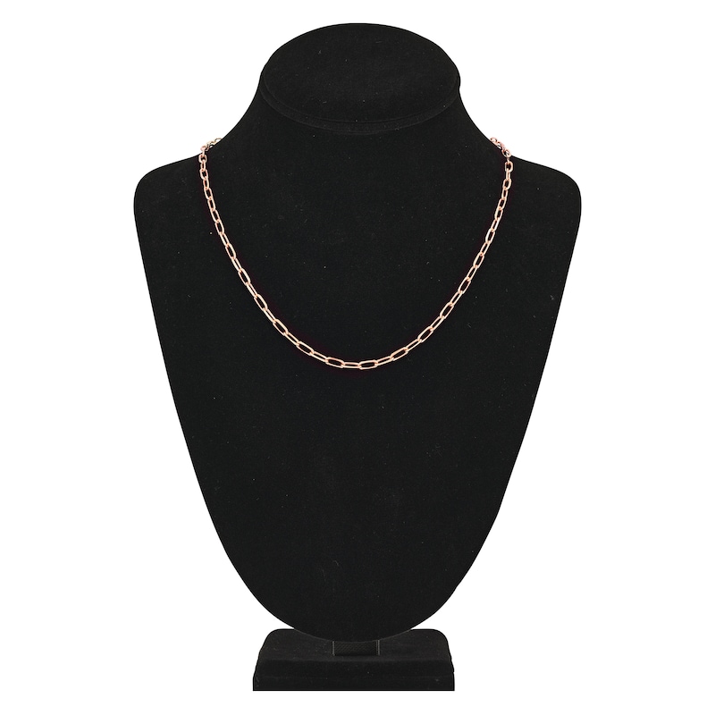 Solid Paperclip Chain Necklace 14K Rose Gold 20" 4mm