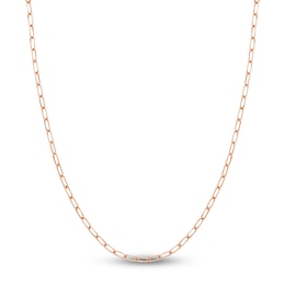 Solid Paperclip Chain Necklace 14K Rose Gold 24&quot; 3.7mm