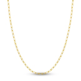 Solid Paperclip Chain Necklace 14K Yellow Gold 18&quot; 4mm