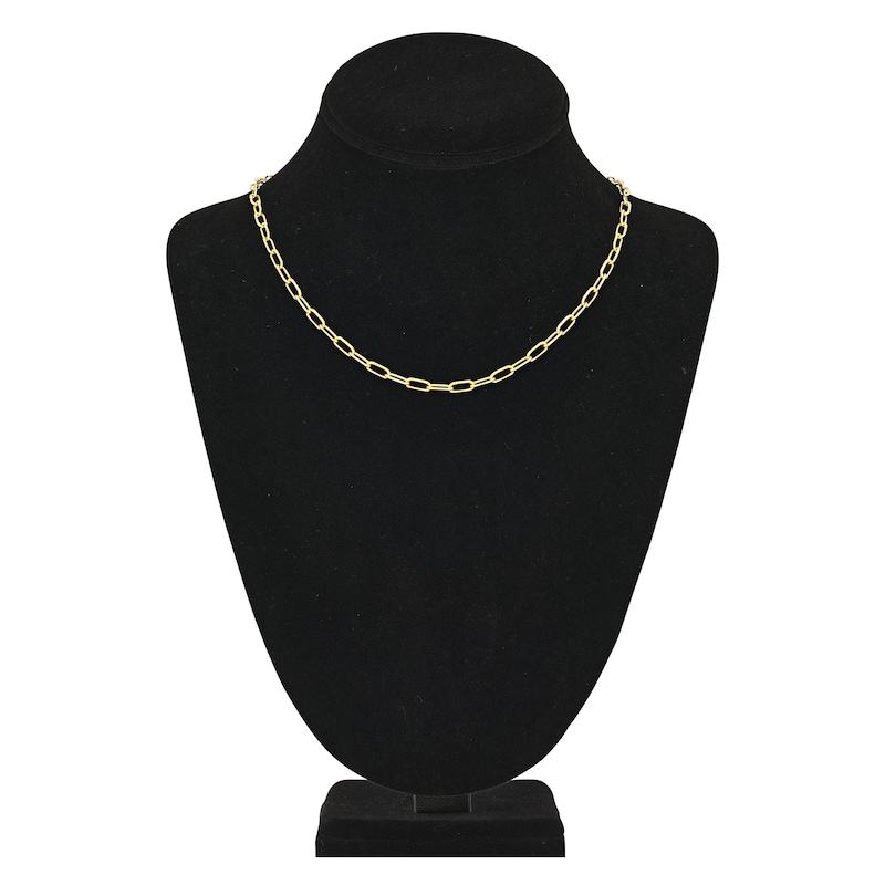 Solid Paperclip Chain Necklace 14K Yellow Gold 18" 4mm