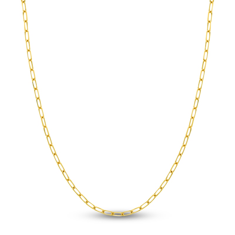 Paper Clip Chain Necklace 14K Yellow Gold 20"