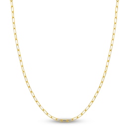 Solid Paperclip Chain Necklace 14K Yellow Gold 24&quot; 4mm