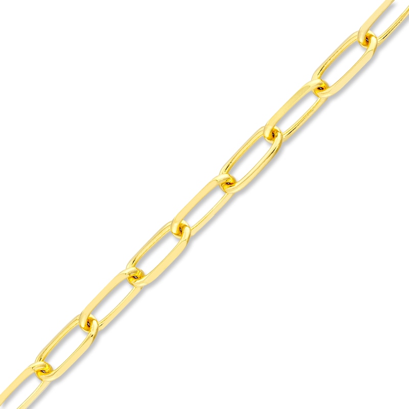 Solid Paperclip Chain Necklace 14K Yellow Gold 24" 4mm